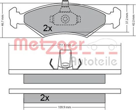 Metzger 1170568 - Bremžu uzliku kompl., Disku bremzes autospares.lv