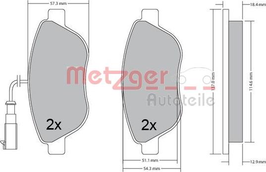 Metzger 1170504 - Bremžu uzliku kompl., Disku bremzes autospares.lv