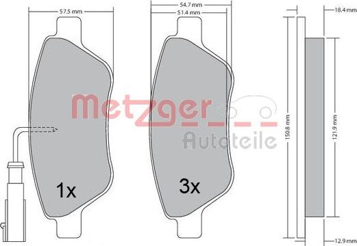 Metzger 1170505 - Bremžu uzliku kompl., Disku bremzes autospares.lv