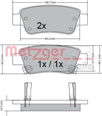 Metzger 1170508 - Bremžu uzliku kompl., Disku bremzes autospares.lv