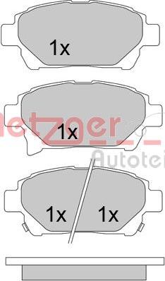 Metzger 1170586 - Brake Pad Set, disc brake www.autospares.lv