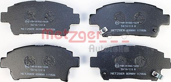 Metzger 1170586 - Bremžu uzliku kompl., Disku bremzes www.autospares.lv