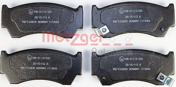 Metzger 1170580 - Bremžu uzliku kompl., Disku bremzes www.autospares.lv