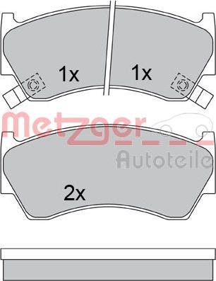 Metzger 1170580 - Bremžu uzliku kompl., Disku bremzes www.autospares.lv