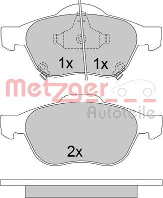 Metzger 1170587 - Bremžu uzliku kompl., Disku bremzes autospares.lv