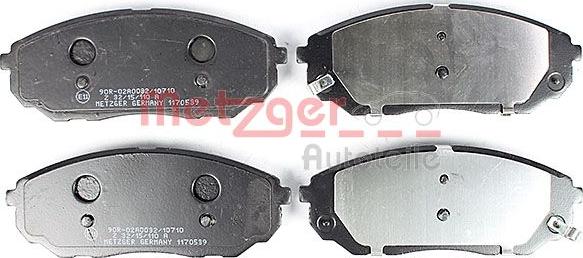 Metzger 1170539 - Bremžu uzliku kompl., Disku bremzes www.autospares.lv