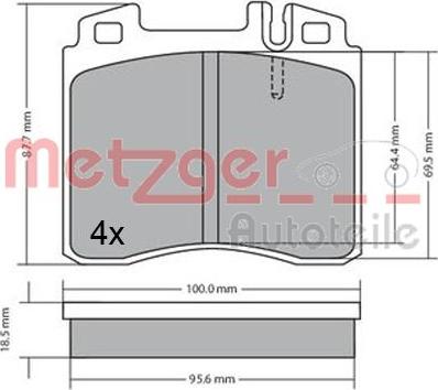 Metzger 1170530 - Bremžu uzliku kompl., Disku bremzes www.autospares.lv