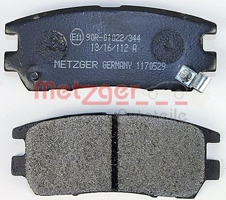 Metzger 1170529 - Тормозные колодки, дисковые, комплект www.autospares.lv