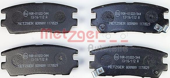 Metzger 1170529 - Тормозные колодки, дисковые, комплект www.autospares.lv