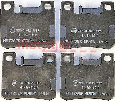 Metzger 1170526 - Bremžu uzliku kompl., Disku bremzes www.autospares.lv