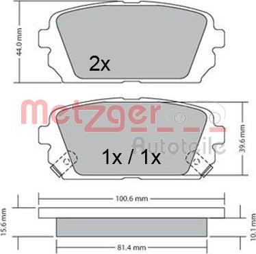 Metzger 1170522 - Bremžu uzliku kompl., Disku bremzes autospares.lv