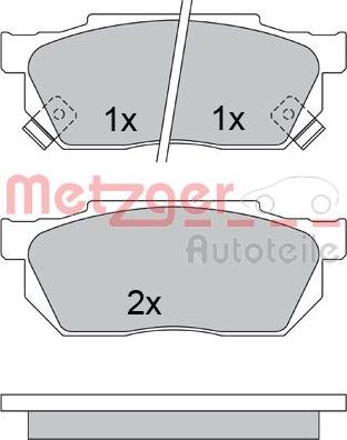 Metzger 1170527 - Тормозные колодки, дисковые, комплект www.autospares.lv