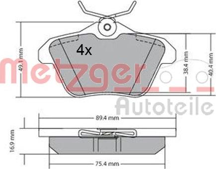 Metzger 1170579 - Bremžu uzliku kompl., Disku bremzes www.autospares.lv