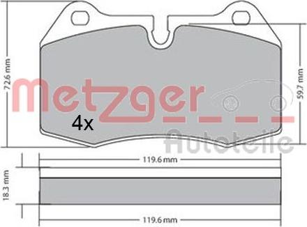 Metzger 1170577 - Bremžu uzliku kompl., Disku bremzes www.autospares.lv