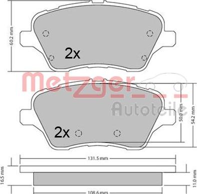 Metzger 1170640 - Bremžu uzliku kompl., Disku bremzes www.autospares.lv