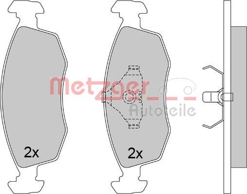 Metzger 1170642 - Тормозные колодки, дисковые, комплект www.autospares.lv