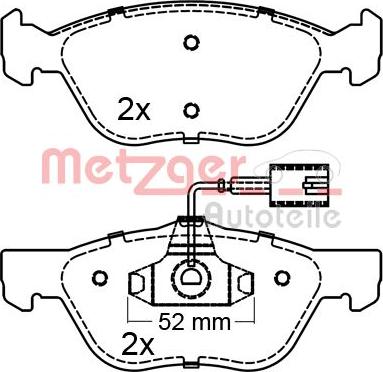 Metzger 1170647 - Bremžu uzliku kompl., Disku bremzes www.autospares.lv