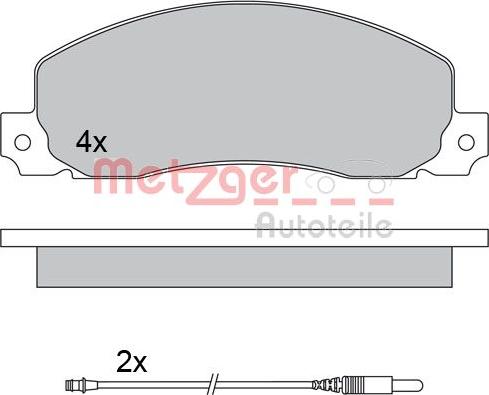 Metzger 1170659 - Тормозные колодки, дисковые, комплект www.autospares.lv