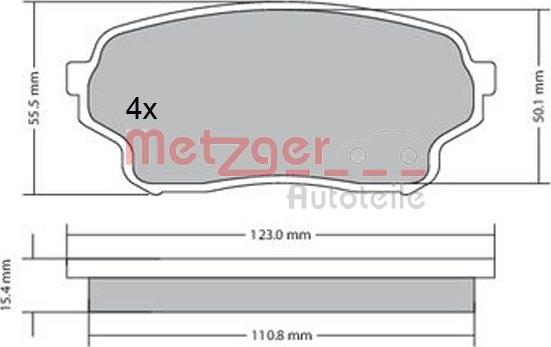 Metzger 1170669 - Bremžu uzliku kompl., Disku bremzes www.autospares.lv