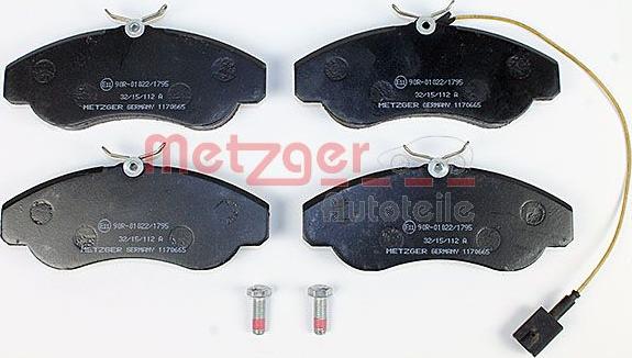 Metzger 1170665 - Bremžu uzliku kompl., Disku bremzes www.autospares.lv