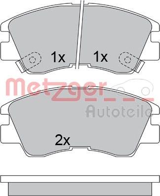 Metzger 1170600 - Тормозные колодки, дисковые, комплект www.autospares.lv