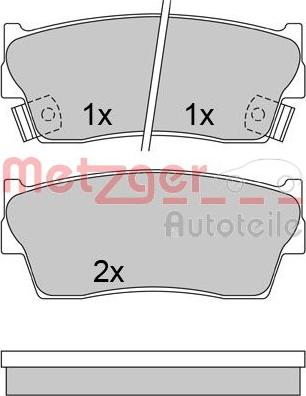 Metzger 1170601 - Тормозные колодки, дисковые, комплект www.autospares.lv