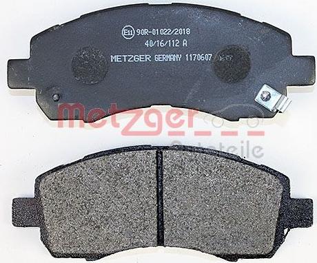 Metzger 1170607 - Brake Pad Set, disc brake www.autospares.lv