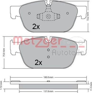 Metzger 1170619 - Bremžu uzliku kompl., Disku bremzes www.autospares.lv