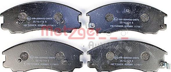 Metzger 1170611 - Bremžu uzliku kompl., Disku bremzes www.autospares.lv