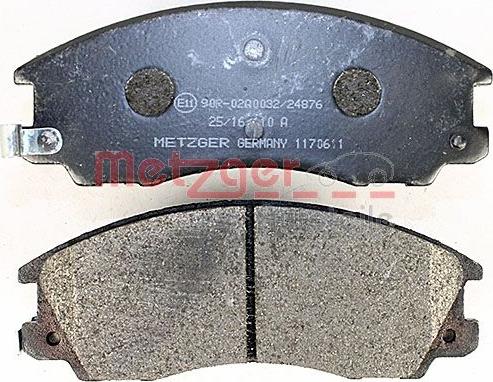 Metzger 1170611 - Bremžu uzliku kompl., Disku bremzes www.autospares.lv