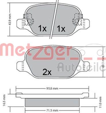 Metzger 1170680 - Bremžu uzliku kompl., Disku bremzes autospares.lv