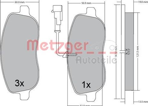 Metzger 1170683 - Bremžu uzliku kompl., Disku bremzes www.autospares.lv