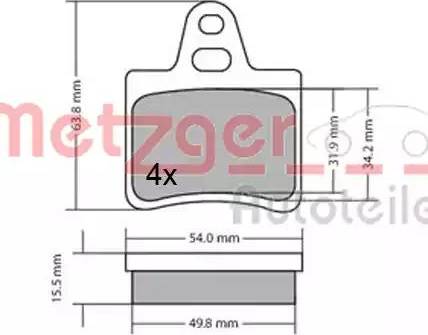 Metzger 1170628 - Bremžu uzliku kompl., Disku bremzes www.autospares.lv