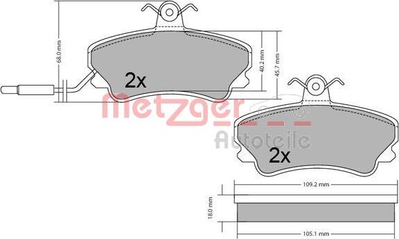 Metzger 1170677 - Bremžu uzliku kompl., Disku bremzes www.autospares.lv