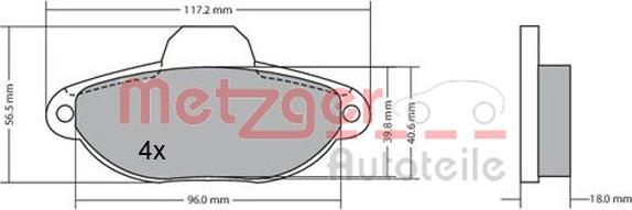 Metzger 1170044 - Bremžu uzliku kompl., Disku bremzes autospares.lv