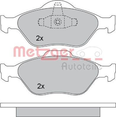 Metzger 1170045 - Тормозные колодки, дисковые, комплект www.autospares.lv