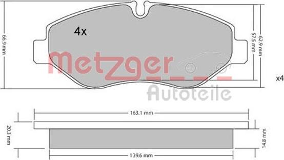 Metzger 1170040 - Bremžu uzliku kompl., Disku bremzes autospares.lv