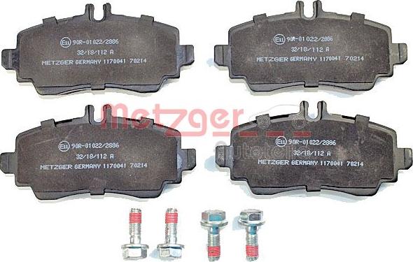 Metzger 1170041 - Bremžu uzliku kompl., Disku bremzes www.autospares.lv