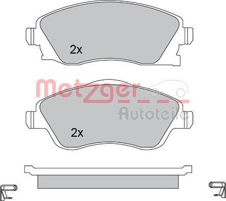 Metzger 1170047 - Brake Pad Set, disc brake www.autospares.lv