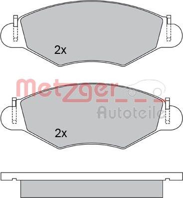 Metzger 1170059 - Тормозные колодки, дисковые, комплект www.autospares.lv