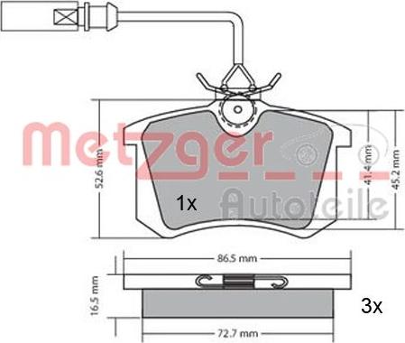 Metzger 1170054 - Brake Pad Set, disc brake www.autospares.lv