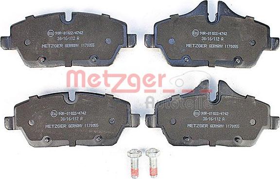 Metzger 1170055 - Bremžu uzliku kompl., Disku bremzes www.autospares.lv