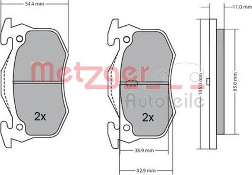 Metzger 1170050 - Bremžu uzliku kompl., Disku bremzes autospares.lv