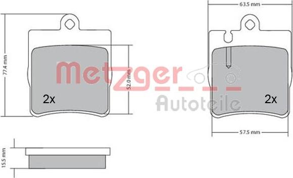 Metzger 1170064 - Bremžu uzliku kompl., Disku bremzes www.autospares.lv