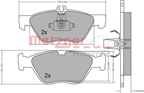 Metzger 1170065 - Bremžu uzliku kompl., Disku bremzes www.autospares.lv