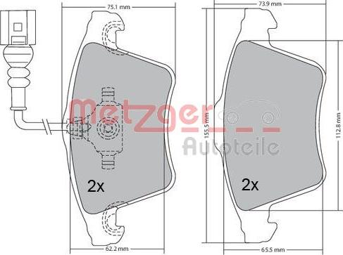 Metzger 1170068 - Bremžu uzliku kompl., Disku bremzes autospares.lv