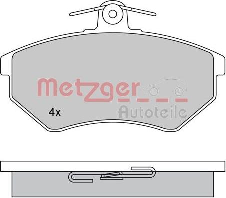 Metzger 1170062 - Тормозные колодки, дисковые, комплект www.autospares.lv