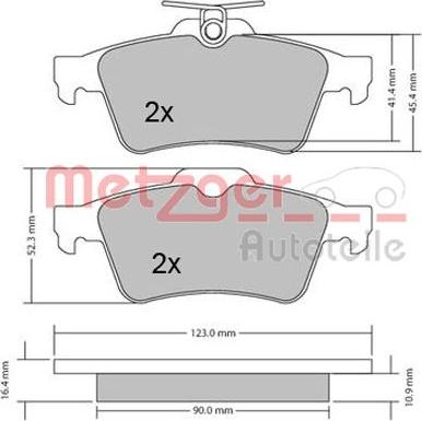 Metzger 1170006 - Тормозные колодки, дисковые, комплект www.autospares.lv