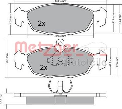 Metzger 1170015 - Bremžu uzliku kompl., Disku bremzes autospares.lv