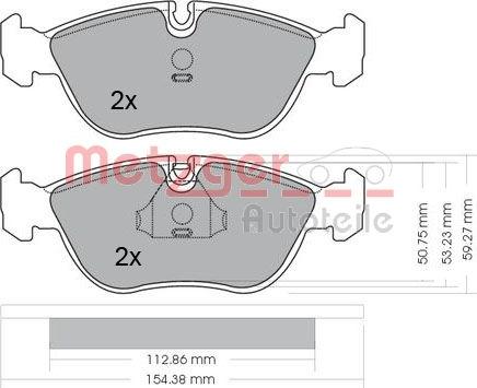 Metzger 1170012 - Brake Pad Set, disc brake www.autospares.lv